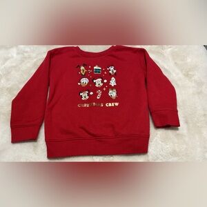 Disney Red Christmas Crew Kids Sweatshirt